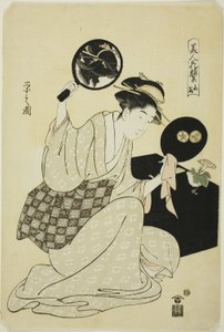 Takashima, from the series "A Collection of Flower-like Faces of Beauties" by Chobunsai Eishi