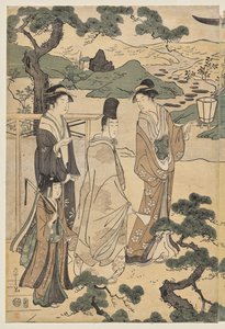 The Matsukaze Chapter of the Tale of Genji (from the series The Tale of Genji in Elegant Modern Dress) by Chobunsai Eishi