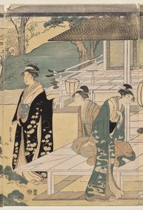 The Matsukaze Chapter of the Tale of Genji (from the series The Tale of Genji in Elegant Modern Dress) by Chobunsai Eishi