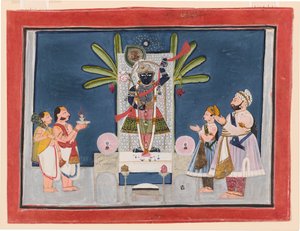 Rawat Gokul Das and Rawat Nahar Singh of Devgarh at Worship by Chokha Chokha