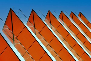 Orange Geometric Facade