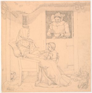 A Young Wife as Convalescent by Christen Dalsgaard