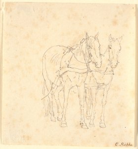 A Team of Horses by Christen Købke