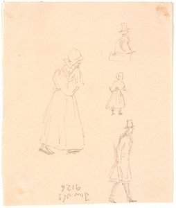 Four Figure Sketches by Christen Købke
