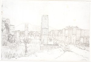 Part of the Forum in Pompeii by Christen Købke