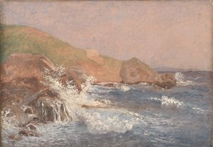 Rough Sea on a Rocky Coast, Capri by Christen Købke
