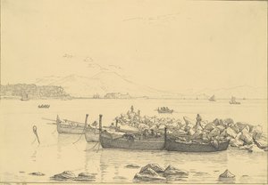 The Bay of Naples with Vesuvius in the Background by Christen Købke