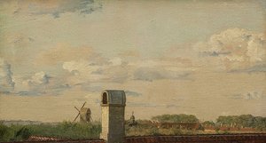 View from a Window in Toldbodvej of the Citadel of Copenhagen. Around 1833 by Christen Schjellerup Købke
