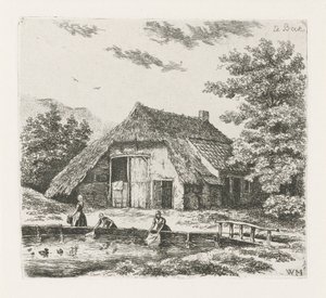 Three Women Doing Laundry in Beek by Christiaan Wilhelmus Moorrees