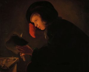Young Man by Candlelight