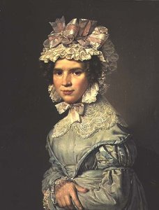 Portrait of a Lady in a Blue Dress by Christian Albrecht Jensen