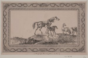 A Mare with Her Foal by Christian David Gebauer