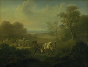 Deer in the Deer Park, with the Hermitage in the Background by Christian David Gebauer