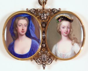 Lady Henrietta Cavendish Holles Harley and Her Daughter Margaret by Christian Friedrich Zincke