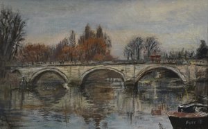 Forever Autumn, Red Leaves- Richmond Bridge, 2015 by Christian Furr