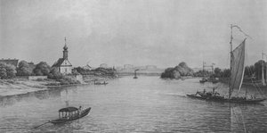 The Church Maria am Wasser near Dresden around 1850 by Christian Gottlob Hammer