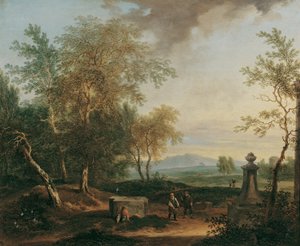 Landscape with Pedestal by Christian Hilfgott Brand