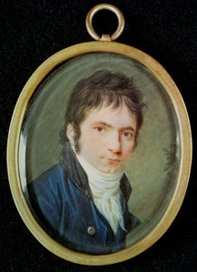 Miniature Portrait of Ludwig Van Beethoven by Christian Hornemann