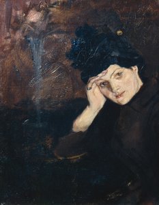 Albertine with a Black Hat by Christian Krohg