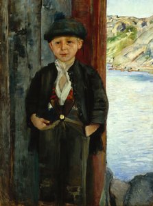 Boy by the House Wall