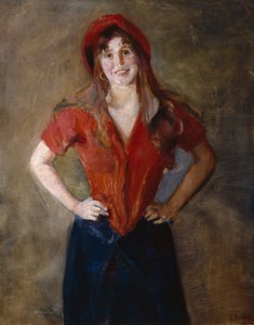 Oda in Red (study) by Christian Krohg