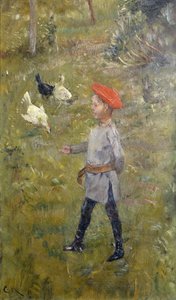 Per with the Hens, Hvitsten by Christian Krohg