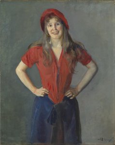 Portrait of the Painter Oda Krohg, b. Lasson by Christian Krohg