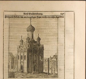 Cathedral in the Moscow Kremlin Illustration from Travels to the Great Duke of Muscovy and the Kin