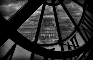 Louvre Through Grand Clock by Christian MARCEL
