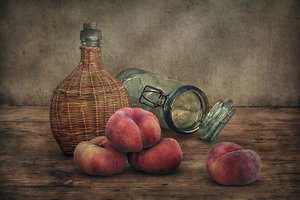 Rustic Peaches Still Life