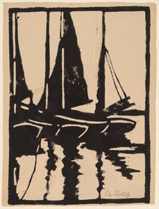 Sailboats in the Harbor, 1905-1910 by Christian Rohlfs