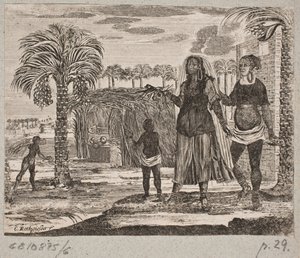 Natives in Front of a Palm Hut by Christian Rothgiesser