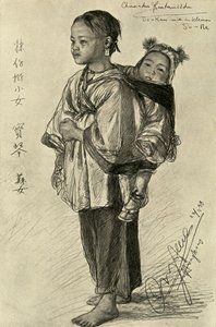 Bo-Kam and So-Ne - Chinese girls, Hong Kong, 1898 by Christian Wilhelm Allers