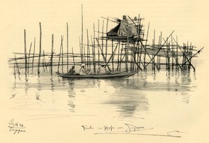House on Stilts and Fishermen in Singapore Harbour, 1898 by Christian Wilhelm Allers