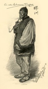 Man smoking a pipe, Tsingtao, China, 1898 by Christian Wilhelm Allers