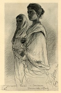 Rosama and Sandenam, Tamil girls, Kandy, Ceylon by Christian Wilhelm Allers