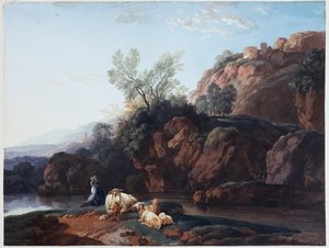 Rocky Area by a River by Christian Wilhelm Ernst Dietrich