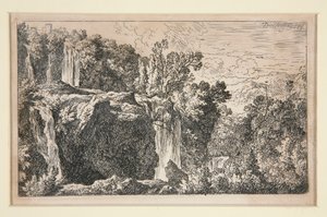 Landscape with Waterfall by Christian Wilhelm Ernst Dietrich