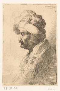 Man looking down with fur hat