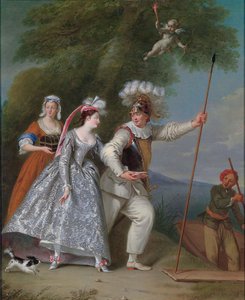 Portrait of an Elegant Gentleman as Pierrot in a Commedia dell’Arte Interpretation of the Abduction of Beautiful Helen