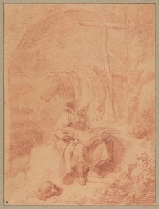 Saint Francis Reading by Christian Wilhelm Ernst Dietrich