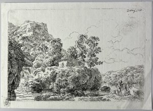 The Hut on a Rock Near a Stream by Christian Wilhelm Ernst Dietrich