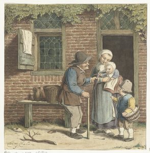 Grandfather Distributes Toys