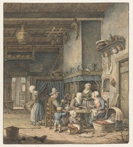 Interior with Peasant Family around Table