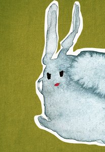 Rabbit Green Canvas by Christina Misuro