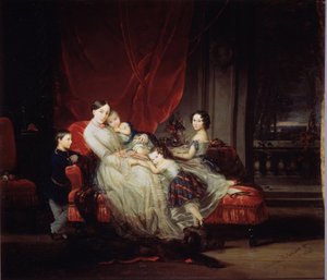 Portrait of Grand Duchess Maria Nikolaevna of Russia with Four of Her Children by Christina Robertson