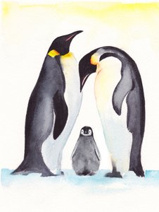 Gentle Penguin Family by Christine Lindstrom