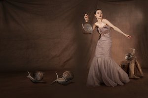 Elegant Woman with Snails