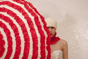 Mysterious Red Umbrella by Christine von Diepenbroek