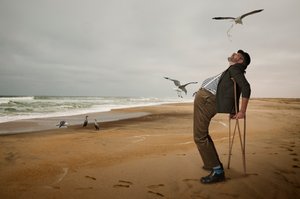 Whimsical Beach Encounter